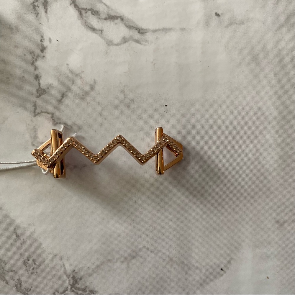 Keep Collective Pave rose Gold Zigzag Charm May Sale